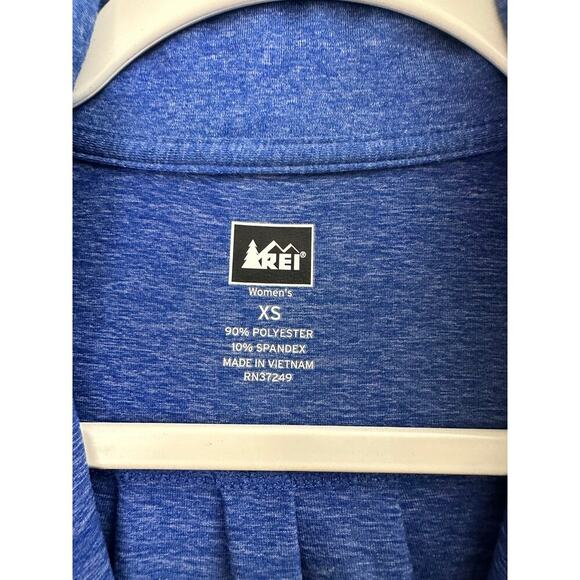 REI Blue 1/4 Zip Drawstring Waist Top XS Athletic Pockets Active - Picture 6 of 8